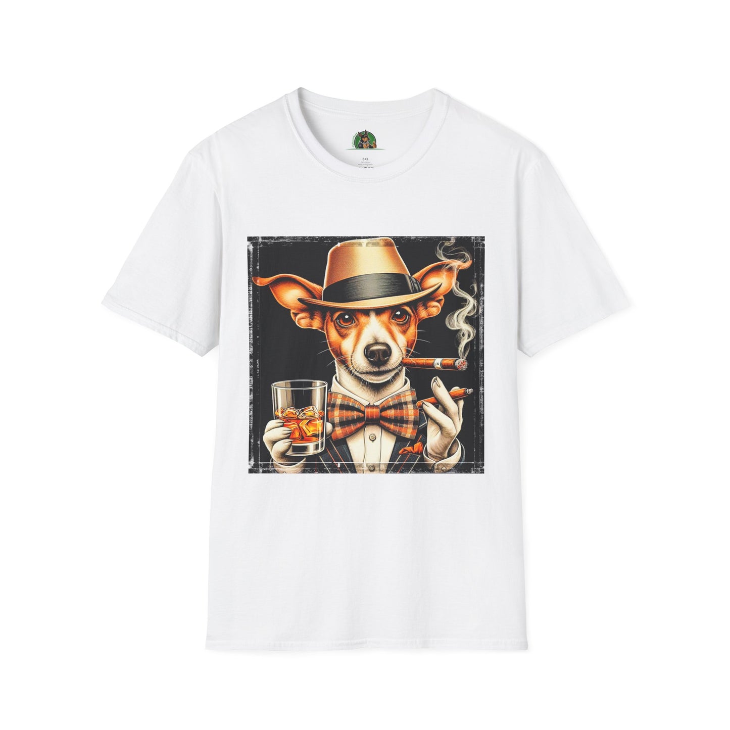 Rat Terrier T-Shirt cigars and whiskey T-Shirt Printify XS White