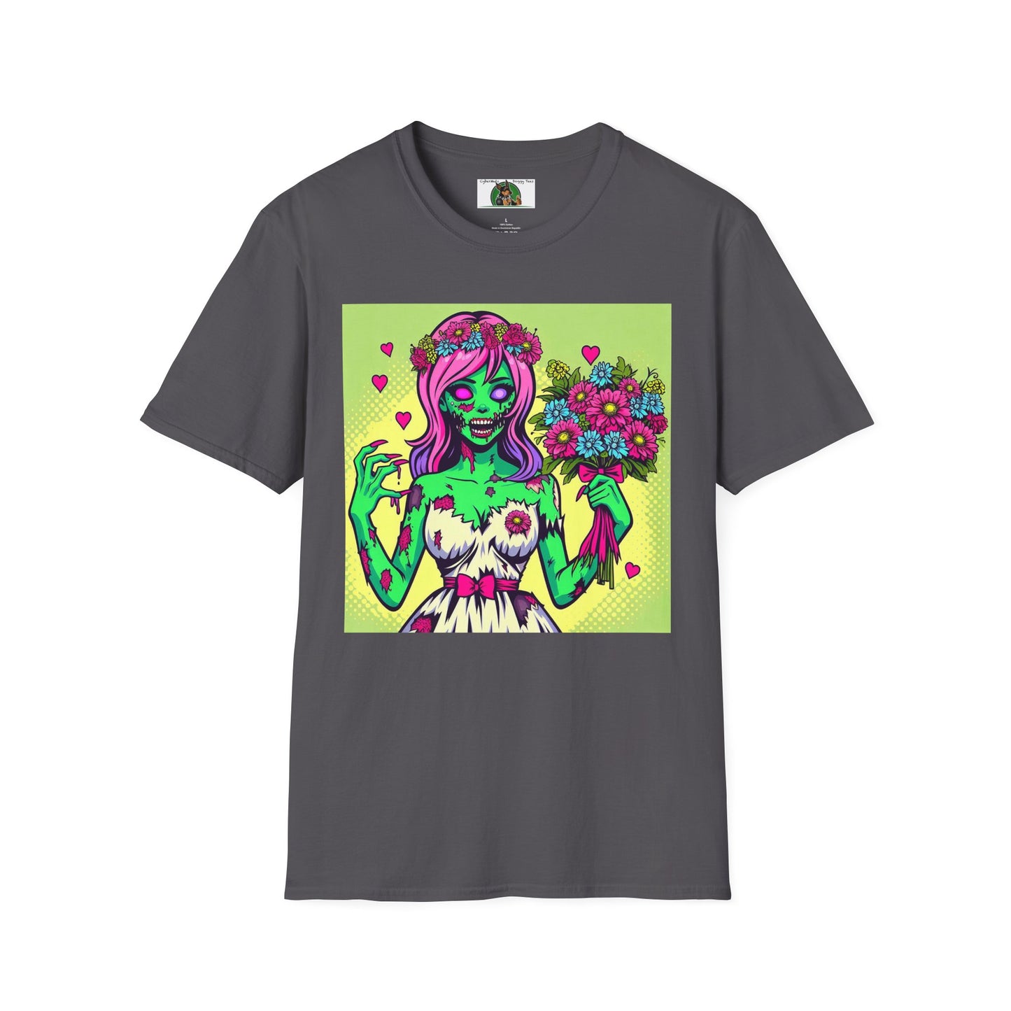 Wacky Zombie Girl T-Shirt Printify Charcoal S