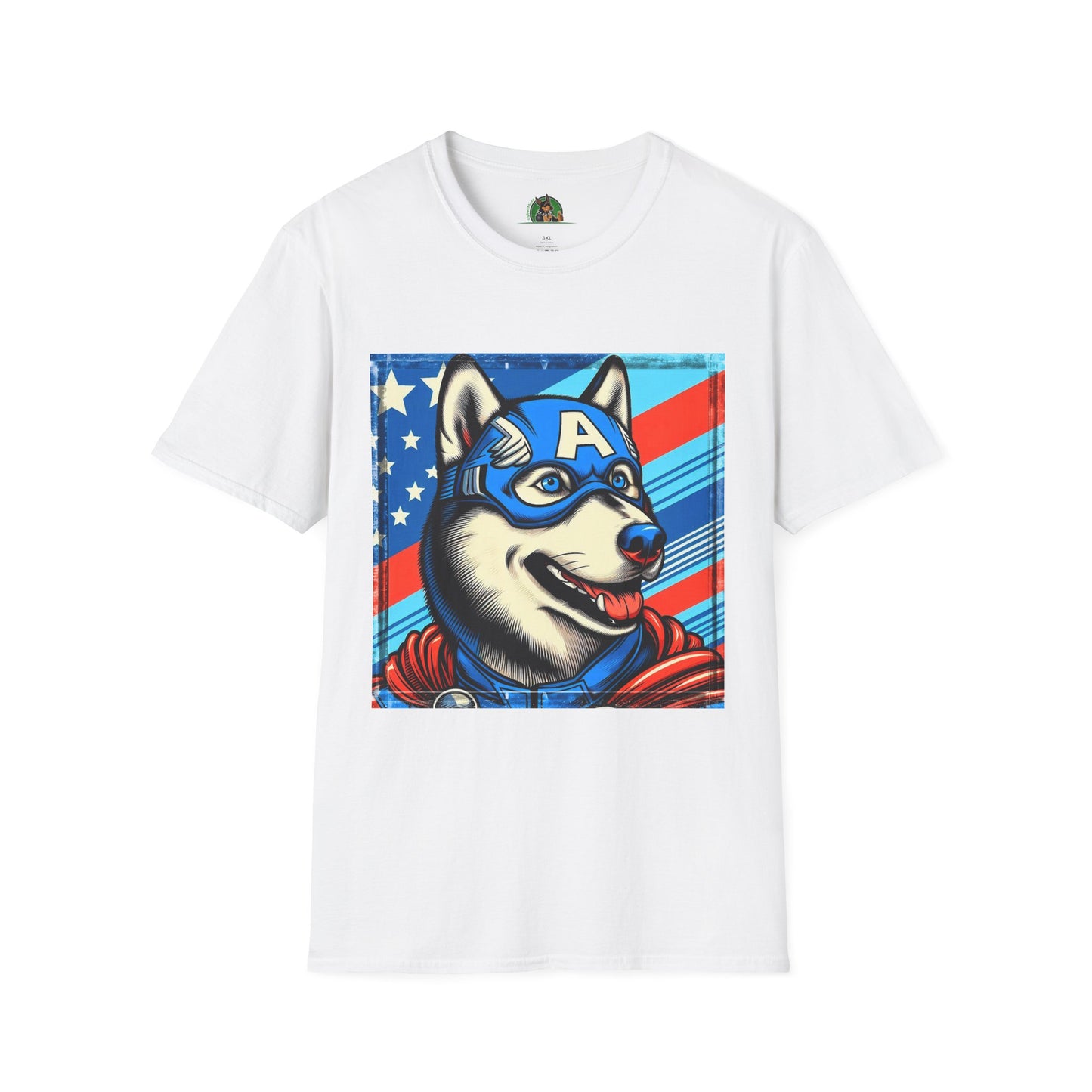 Husky super hero shirt T-Shirt Printify XS White