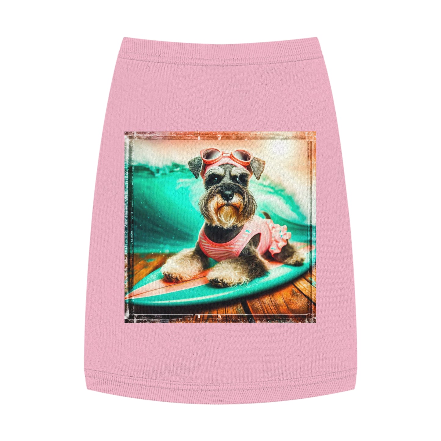 Pet Tank Top Miniature Schnauzer princess surfer Pets Printify M Pink