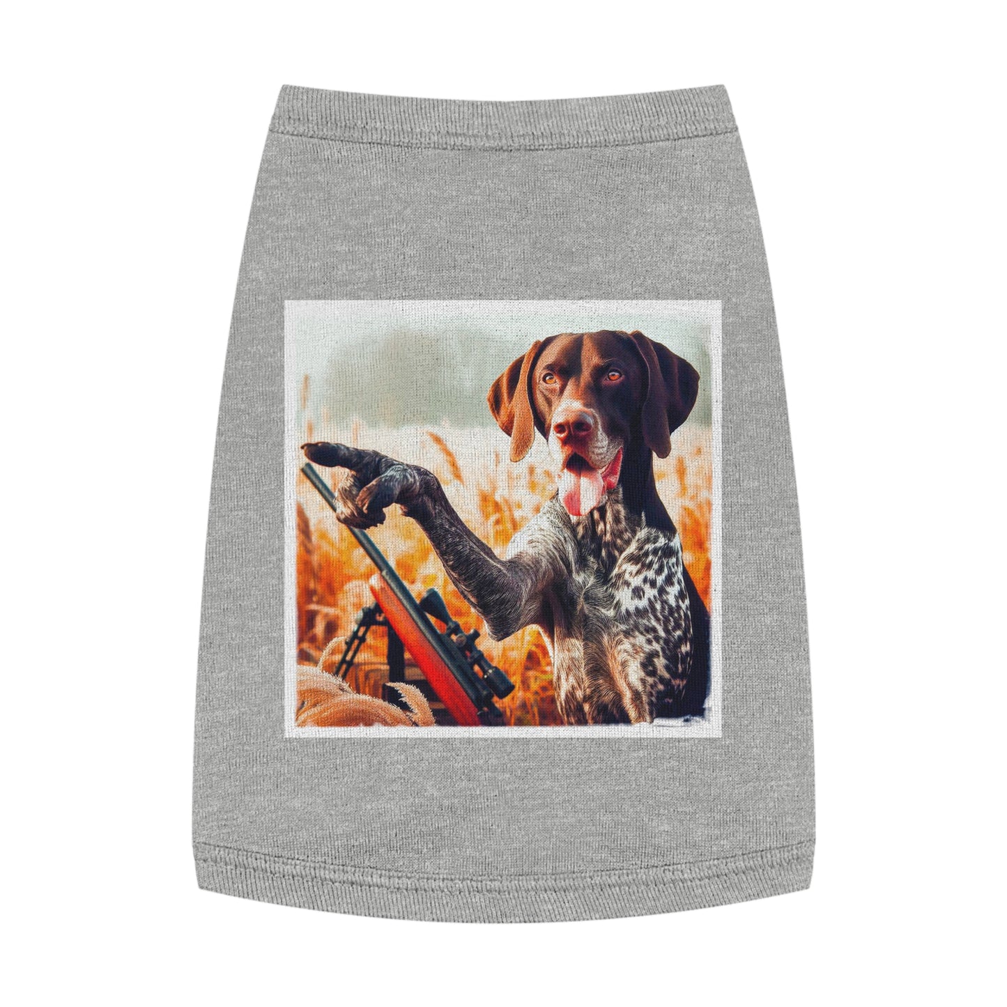 Wacky Pet Tank Top German Shorthaired Pointer violin playing t shirt Pets Printify M Heather