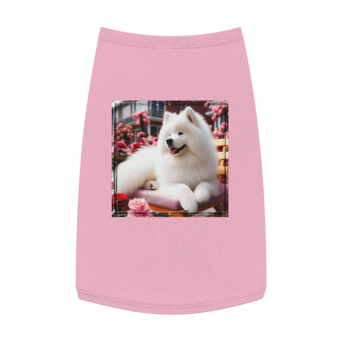 Pet Tank Top Husky fluffy girl Pets Printify L Pink