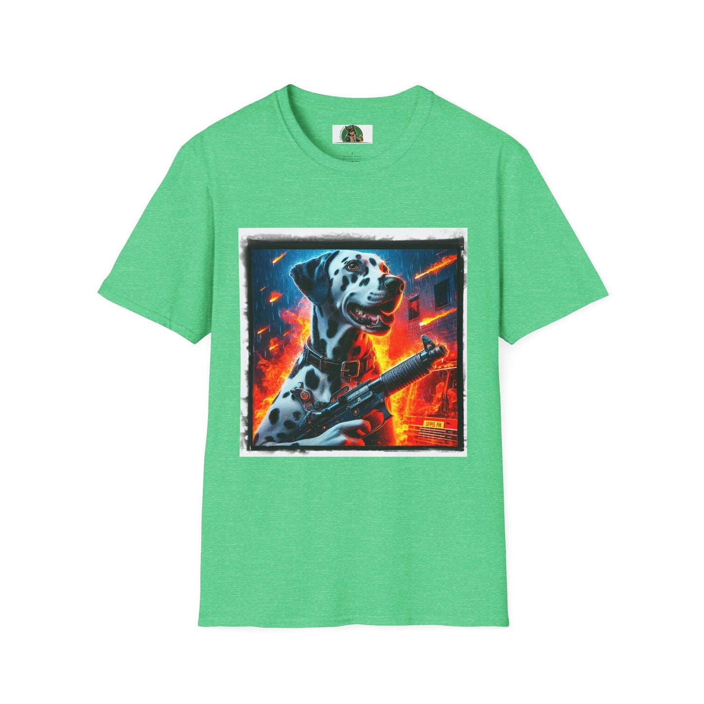 Dalmatian war hero t shirt T-Shirt Printify S Heather Irish Green