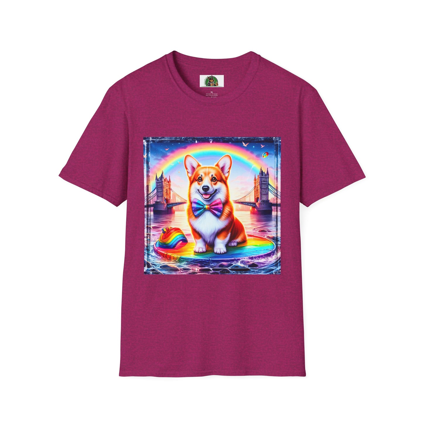 Pembroke Welsh Corgi colorful rainbow T-Shirt Printify S Antique Heliconia