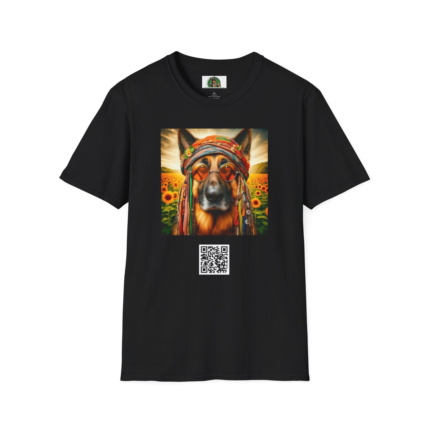 German Shepard hippie shirt T-Shirt Printify XS Black
