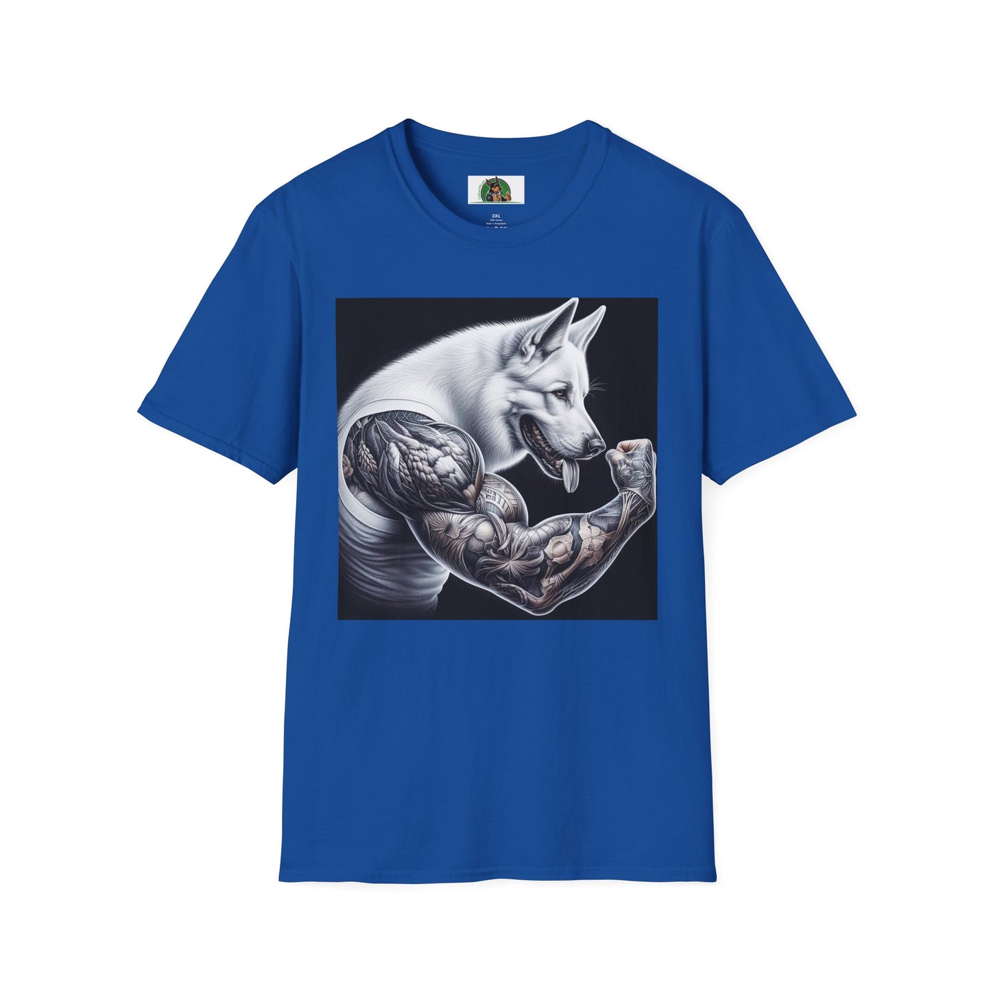 German Shepherd arm flexing shirt T-Shirt Printify Royal S