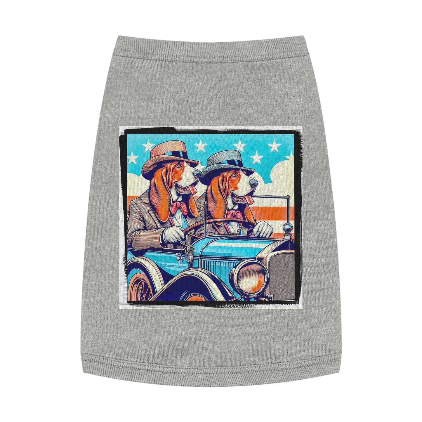Pet Tank Top Wacky Basset Hound Pets Printify M Heather