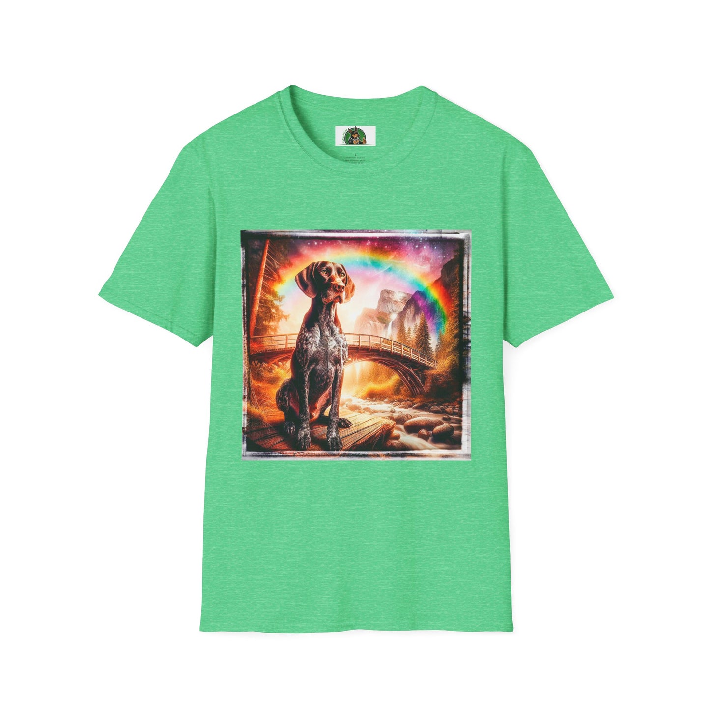 German Shorthaired Pointer crashing waves t shirt T-Shirt Printify S Heather Irish Green
