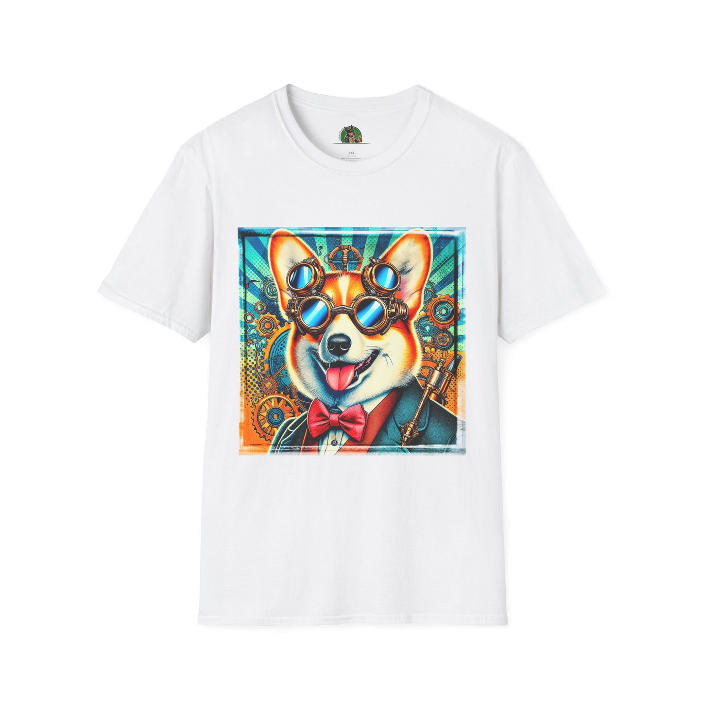 Pembroke Welsh Corgi steam punk T-Shirt Printify XS White