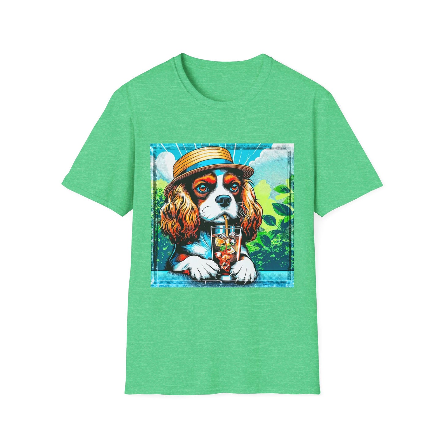 Cavalier King Charles Spaniel Summer Dog TShirt T-Shirt Printify S Heather Irish Green