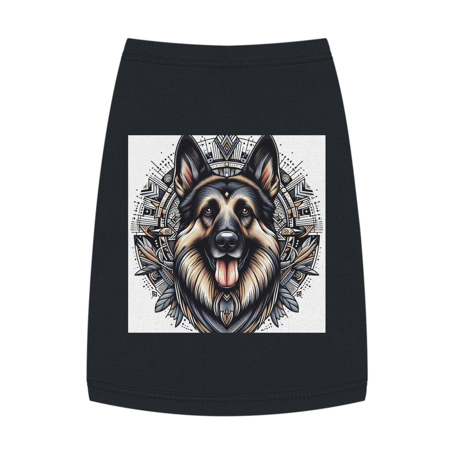 German Shepherd metal leaves shirt Pets Printify M Black