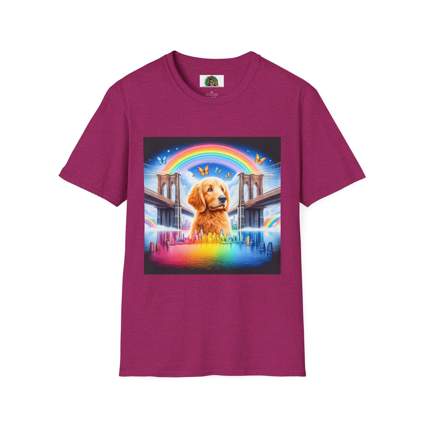 Golden Doodle rainbow shirt T-Shirt Printify S Antique Heliconia