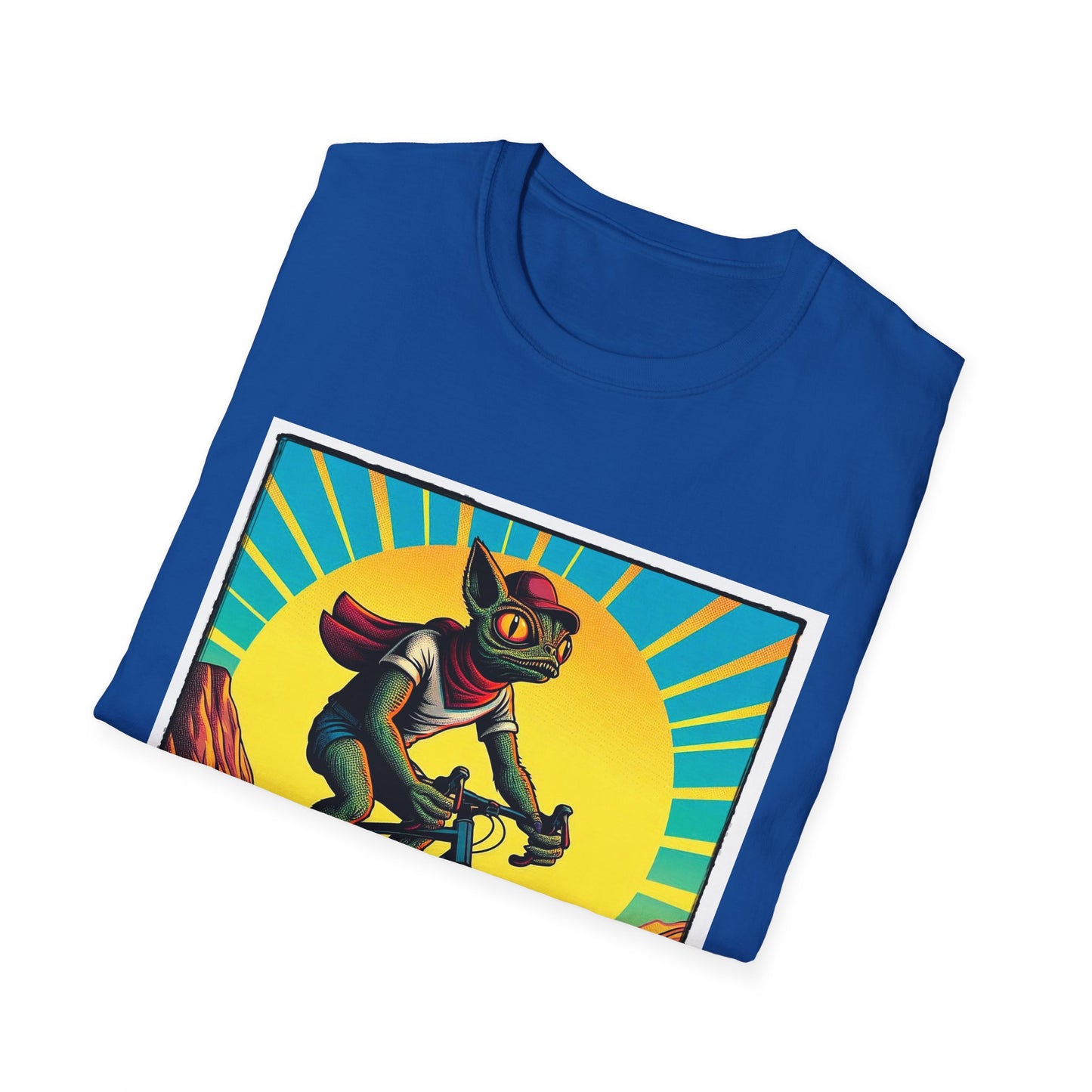 Chupacabra bike riding t shirt T-Shirt Printify