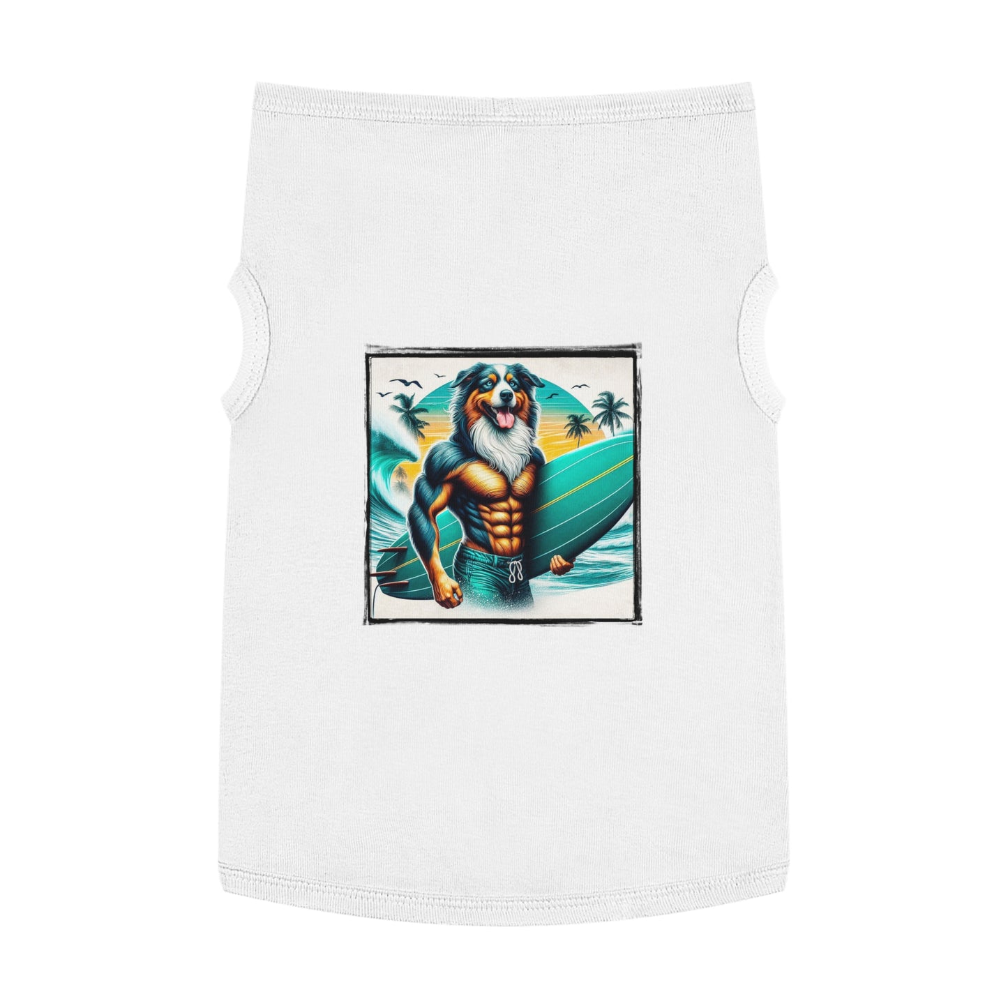 Pet Tank Top Australian Shepherd Pets Printify XL White