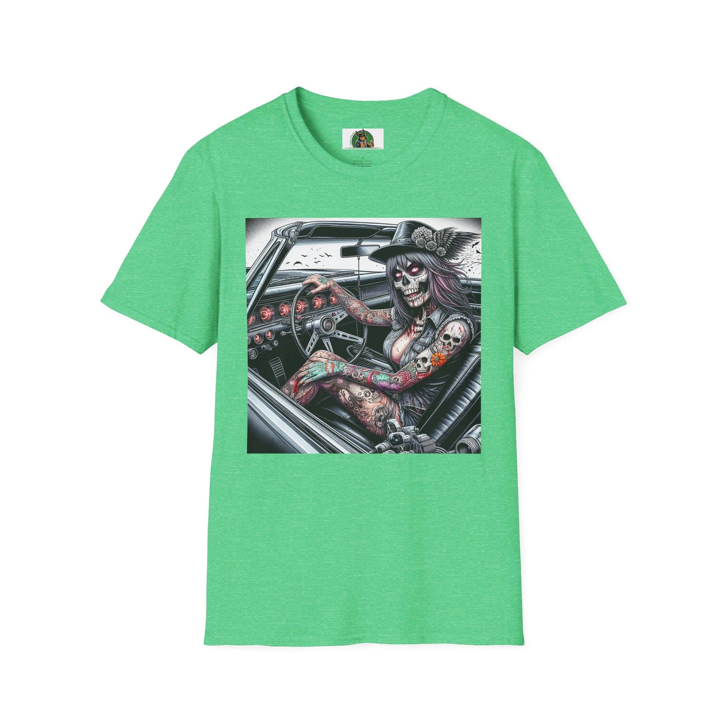 Zombie Girl T-Shirt Printify S Heather Irish Green