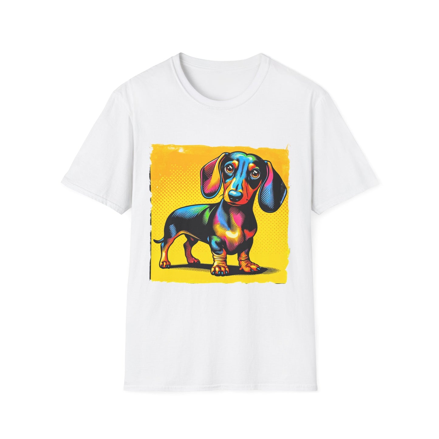 Dachshund pretty in colors t shirt T-Shirt Printify XS White