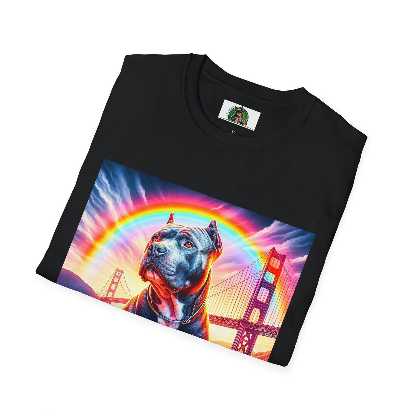 Pit Bull colorful bridge shirt T-Shirt Printify