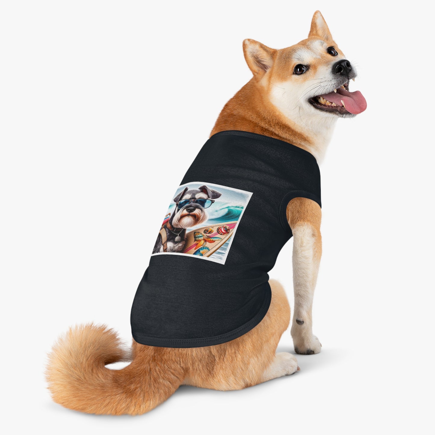 Miniature Schnauzer traveling surfer shirt