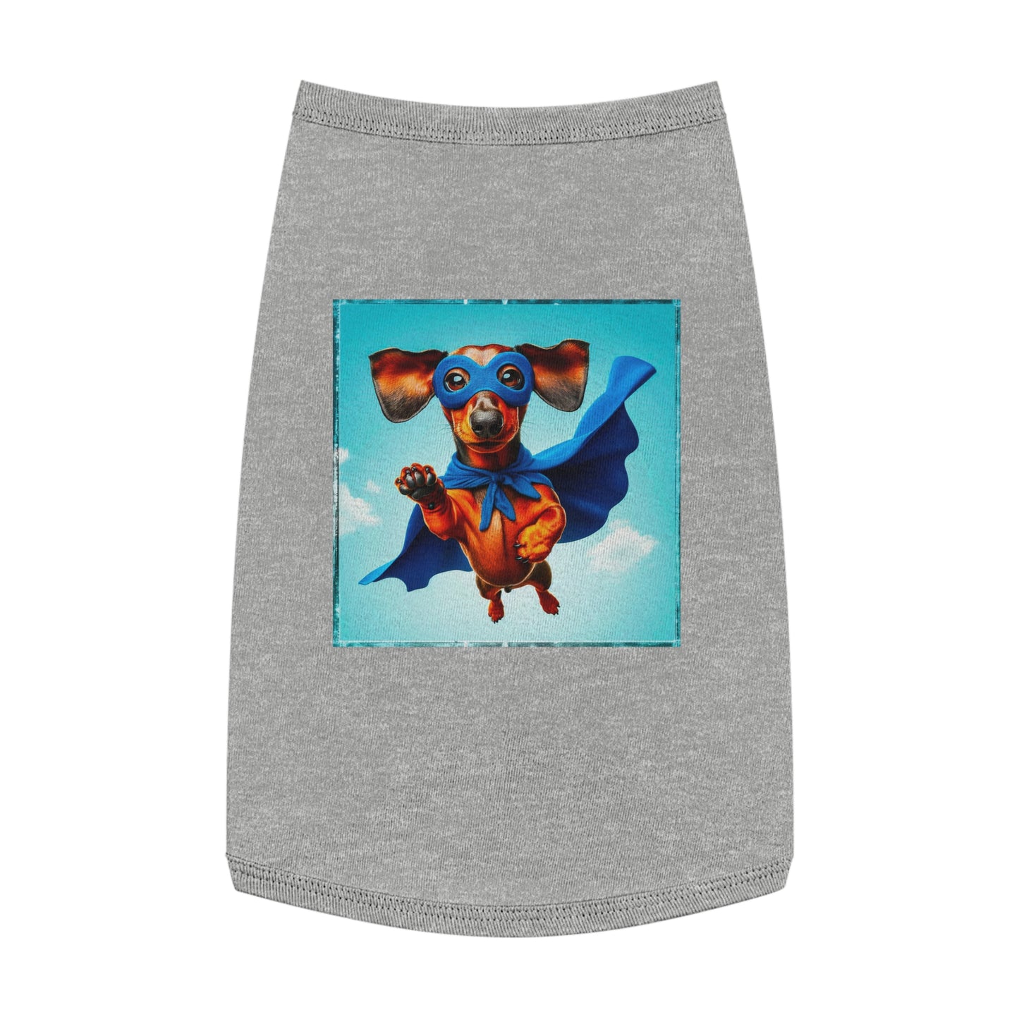 Pet Tank Top Dachshund flying high t shirt Pets Printify L Heather