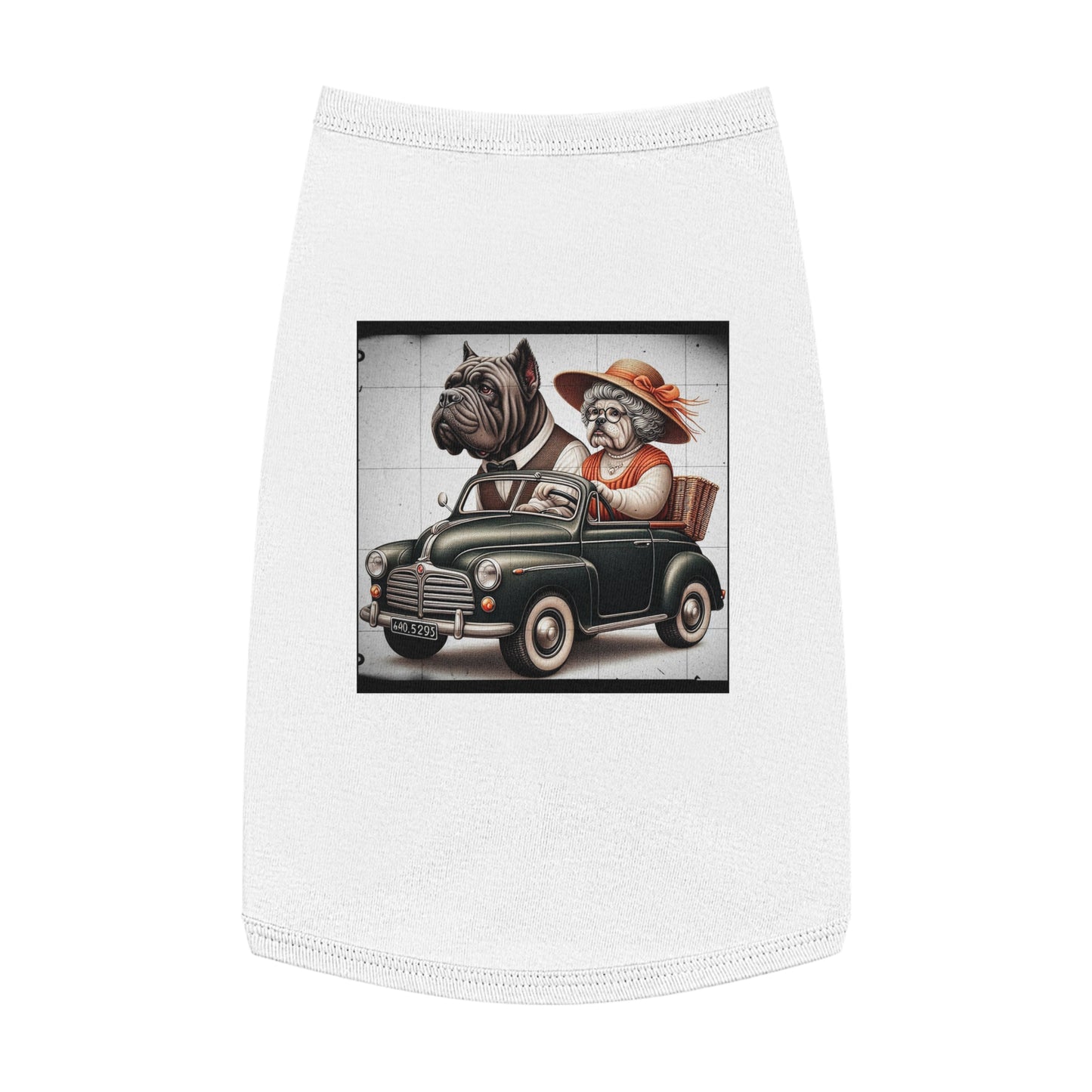 Wacky Pet Tank Top Cane Corso Dog Couple In Car Pets Printify L White