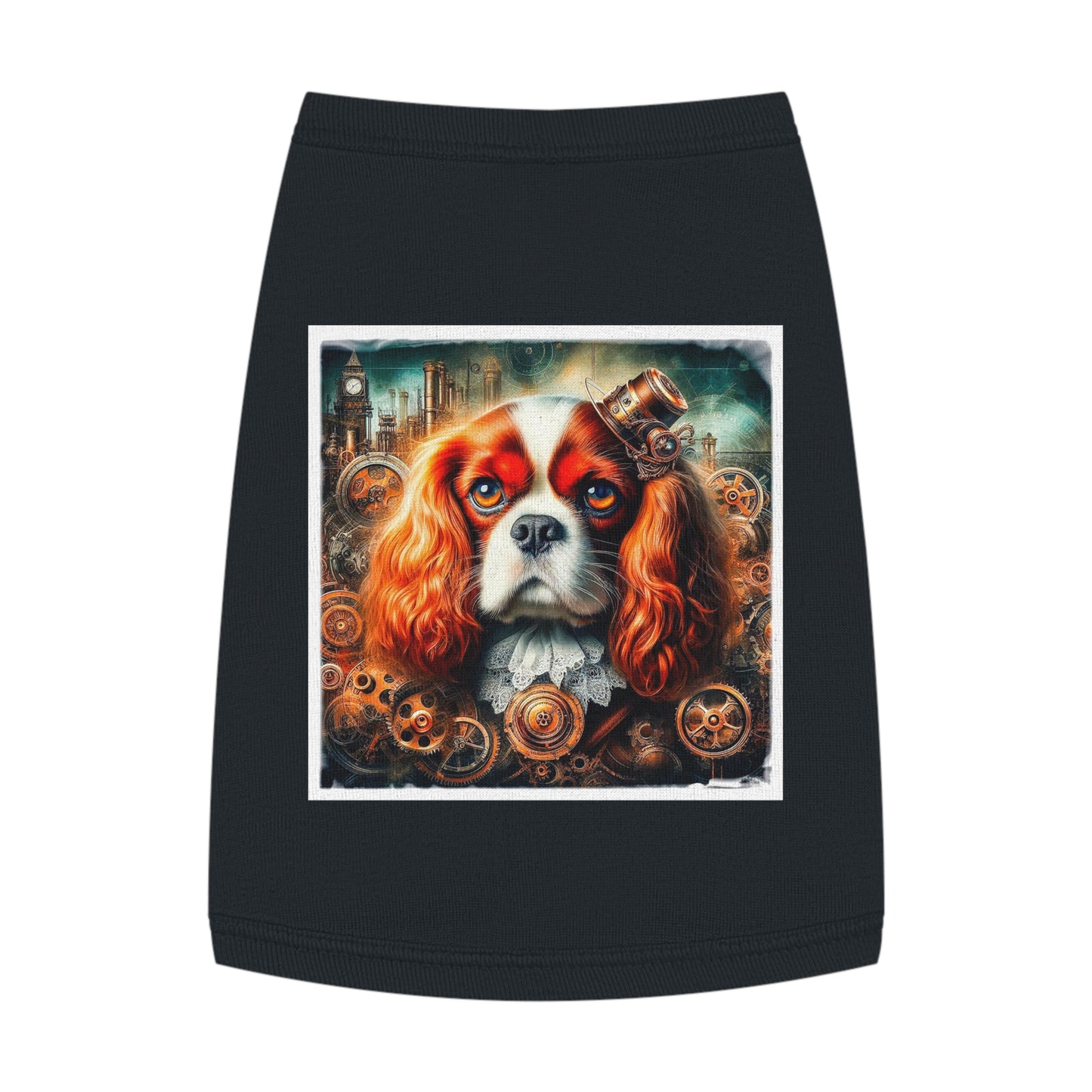 Pet Tank Top Cavalier King Charles Spaniel Steam Punk T Shirt Pets Printify M Black