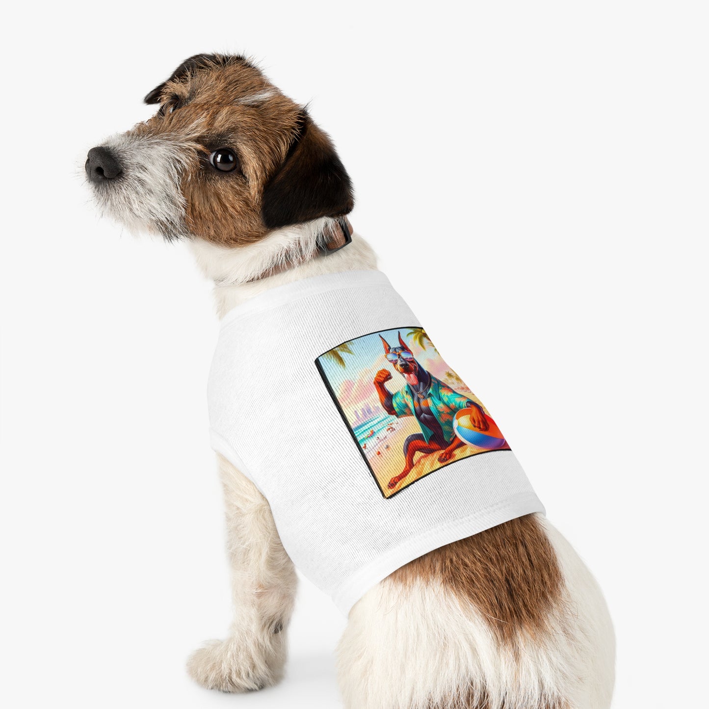Pet Tank Top Doberman fun in the sun t shirt Pets Printify