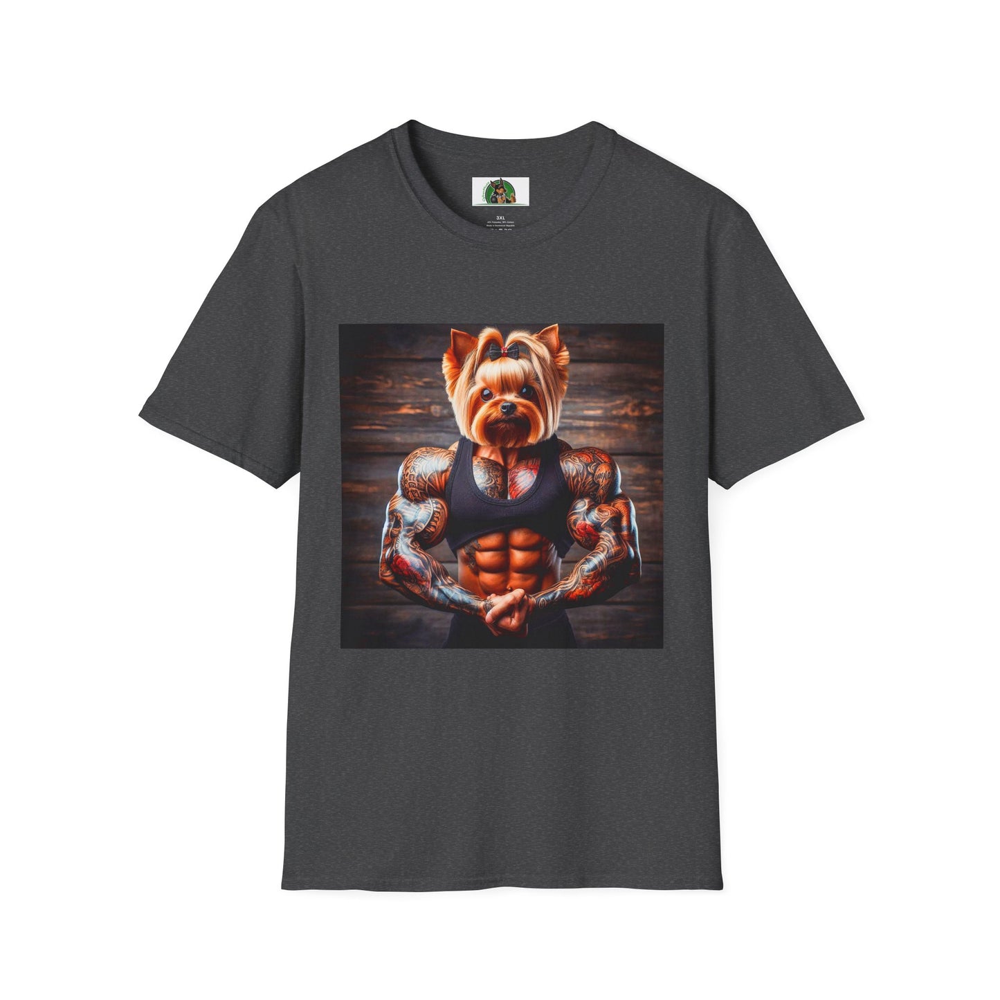 Yorkie gym rat shirt T-Shirt Printify XS Dark Heather