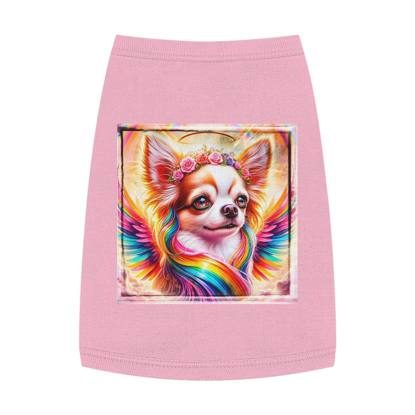 Pet Tank Top Chihuahua flower angel t shirt Pets Printify M Pink