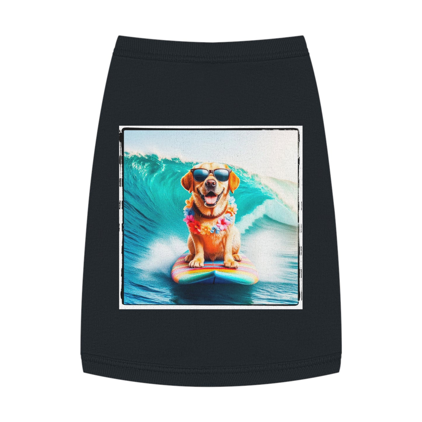 Labrador Retriever surfer puppy shirt Pets Printify M Black