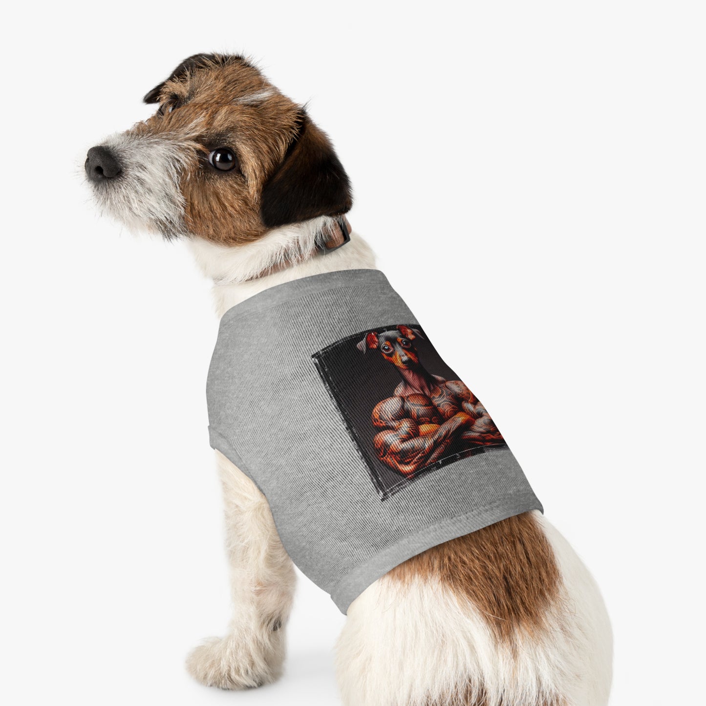 Dog Tank Top - Min Pin Tank Tops tiny muscles Pets Printify