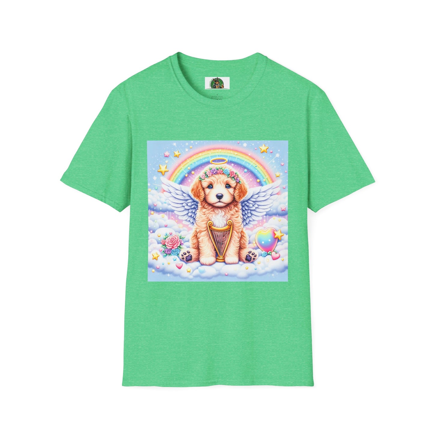 Golden Doodle baby heavenly Angel shirt T-Shirt Printify S Heather Irish Green