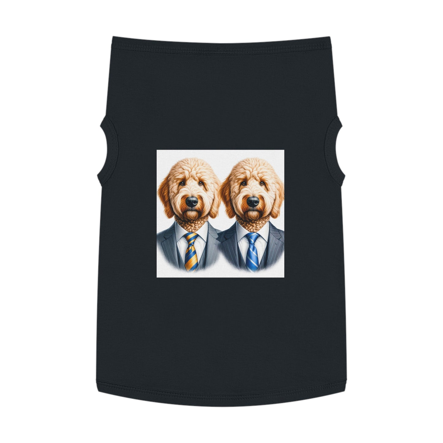 Pet Tank Golden Doodle serious business man r shirt Pets Printify XL Black