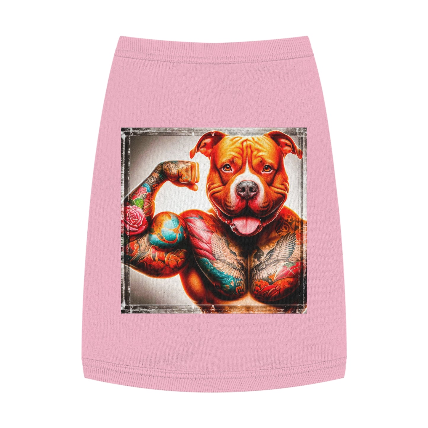 Pet Tank Top Pit Bull arm muscles Pets Printify M Pink