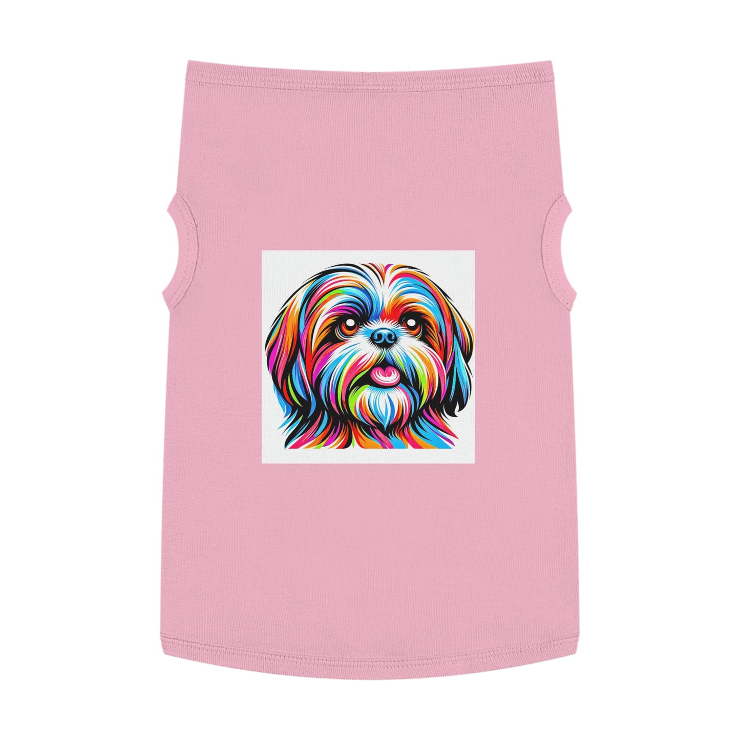 Pet Tank Top Shih Tzu pretty painting Pets Printify XL Pink