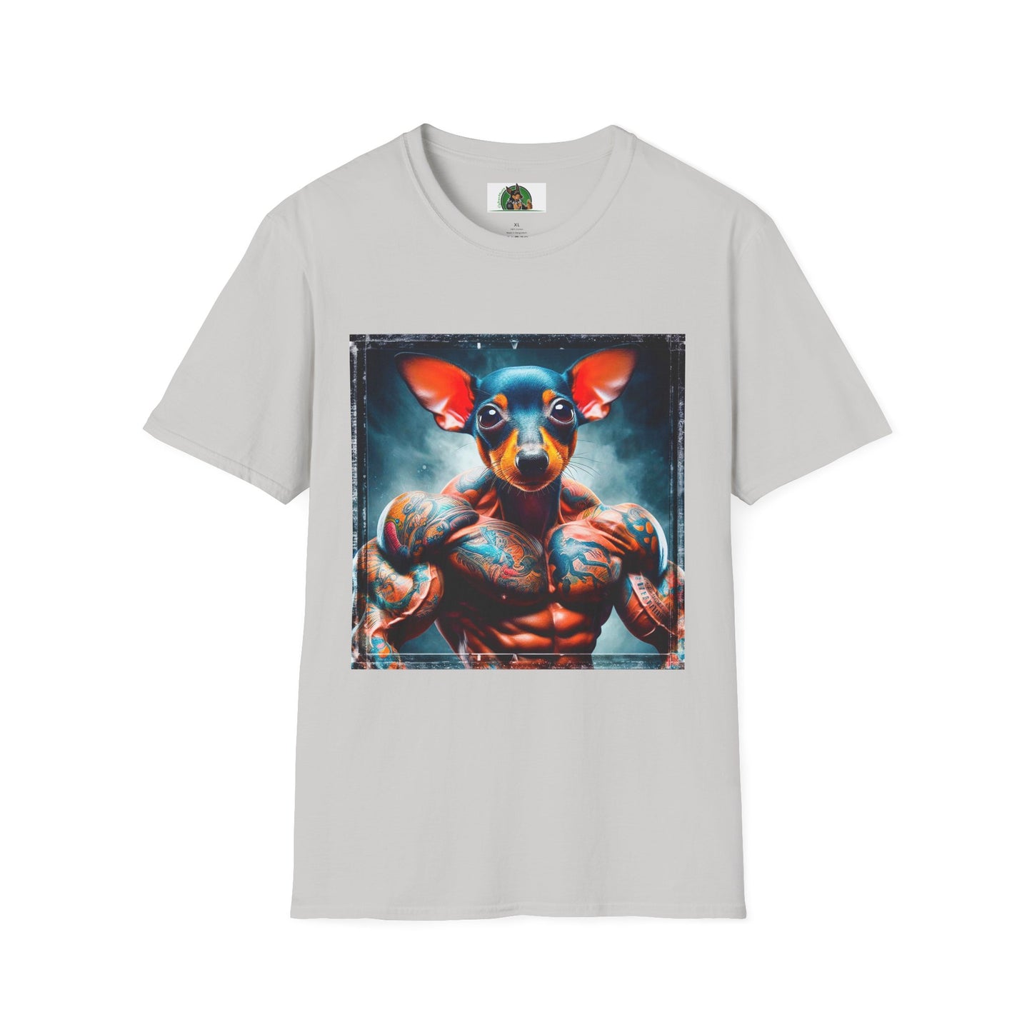 Rat Terrier T-Shirt muscles T-Shirt Printify S Ice Grey