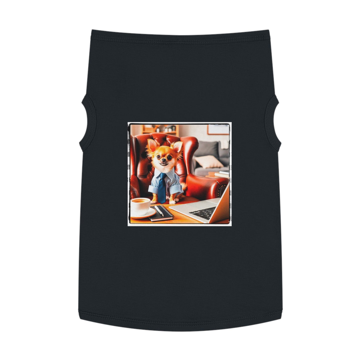 Pet Tank Top Chihuahua suit and tie t shirt Pets Printify