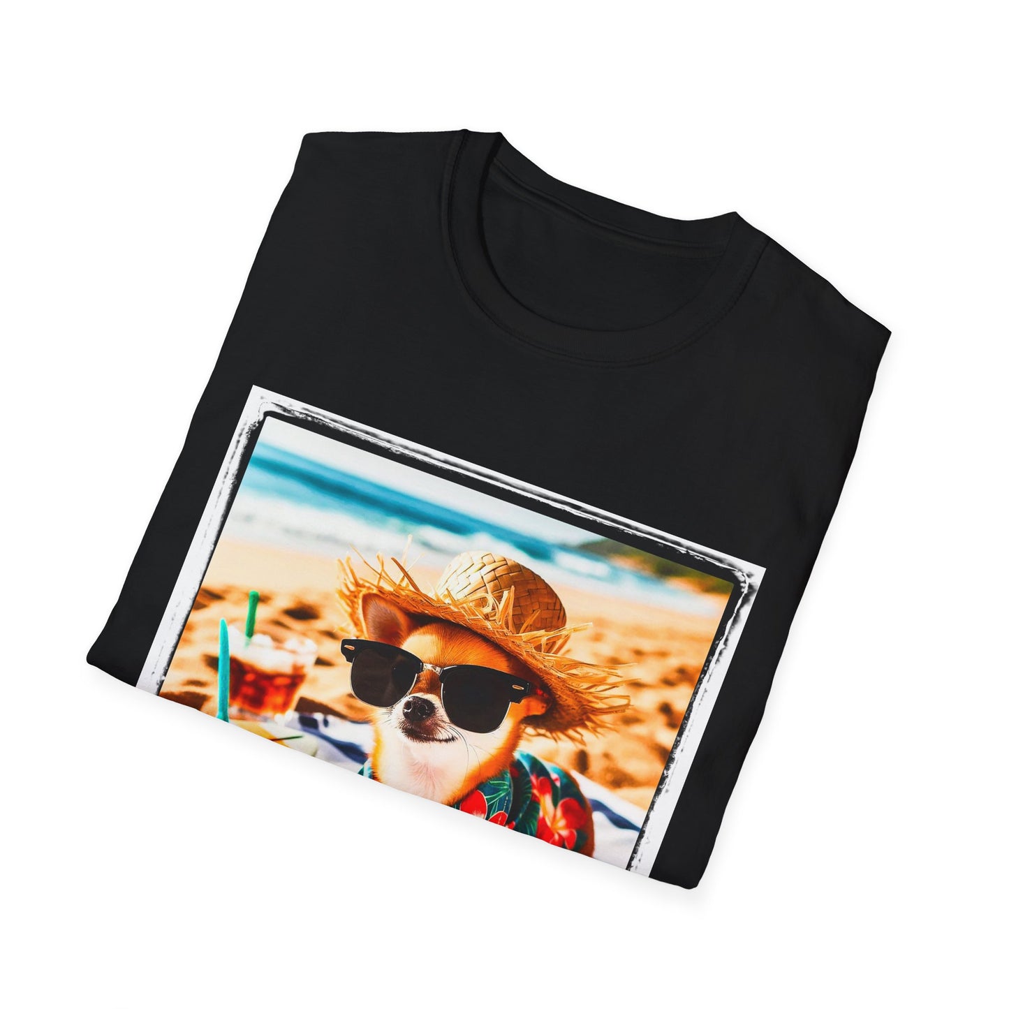Chihuahua beach scene t shirt T-Shirt Printify