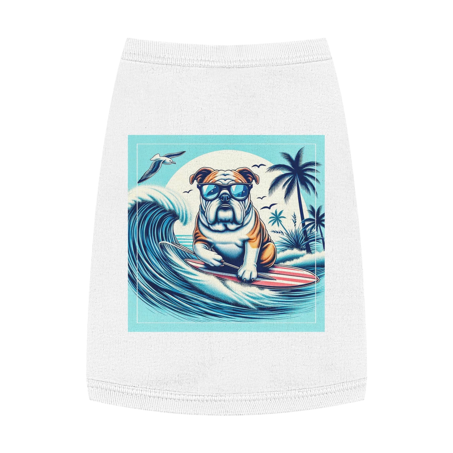 Pet Tank Top Bulldog waves t shirt Pets Printify