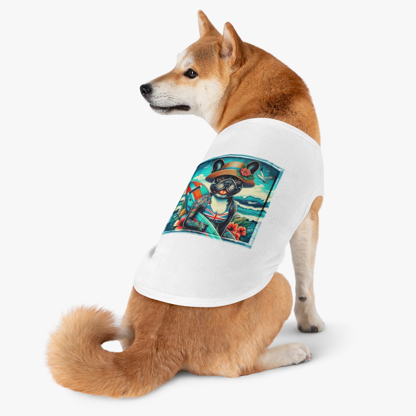 Pet Tank Top French Bulldog beach beauty t shirt
