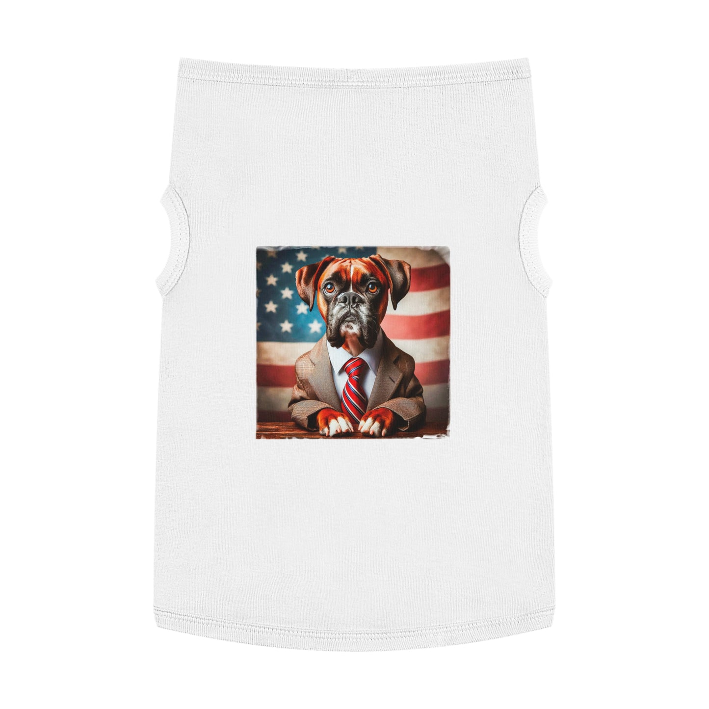 Pet Tank Top Boxer Pets Printify XL White