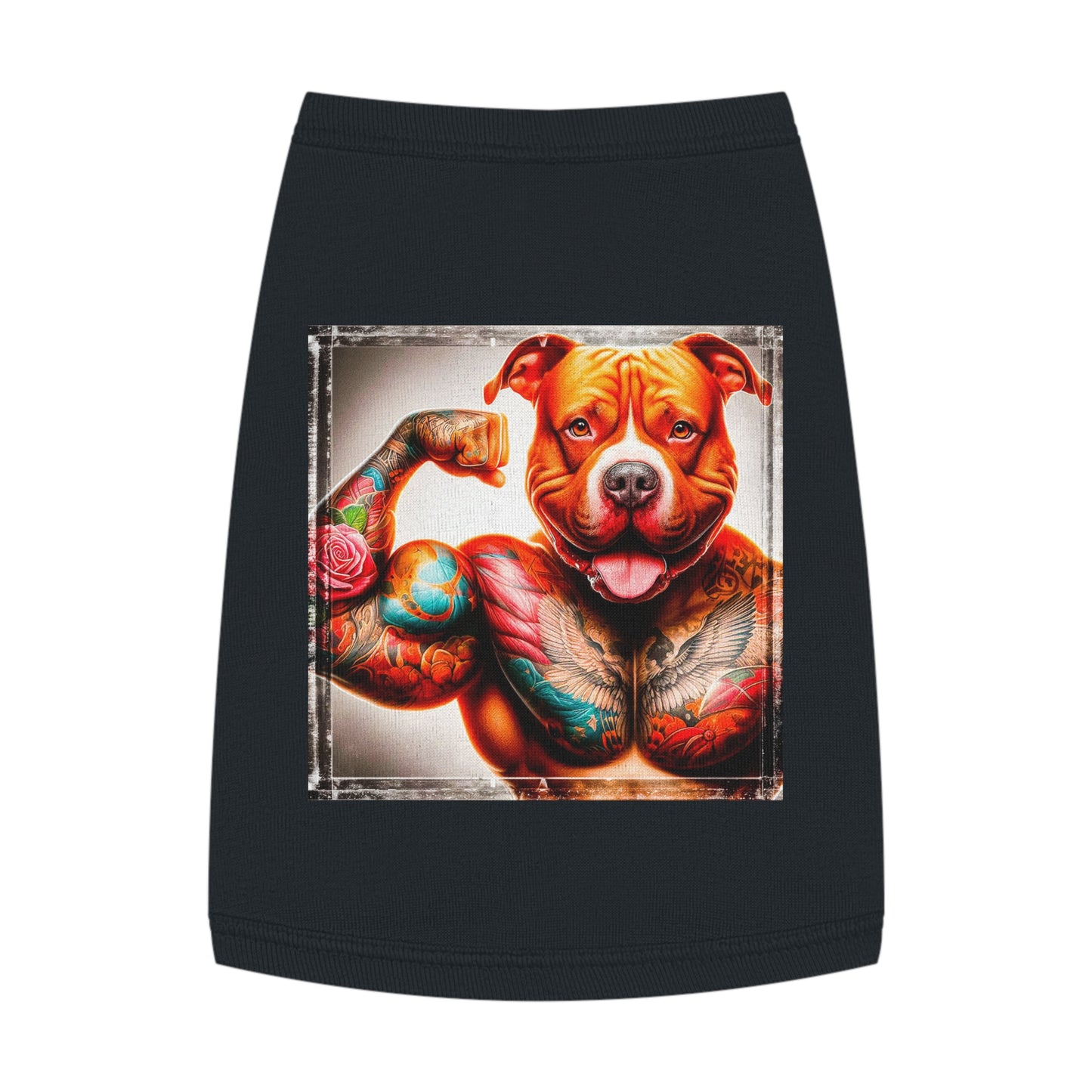 Pet Tank Top Pit Bull arm muscles Pets Printify M Black