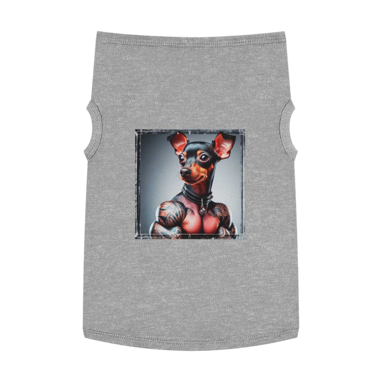 Min Pin Tank Tops tiny muscle msn Pets Printify XL Heather