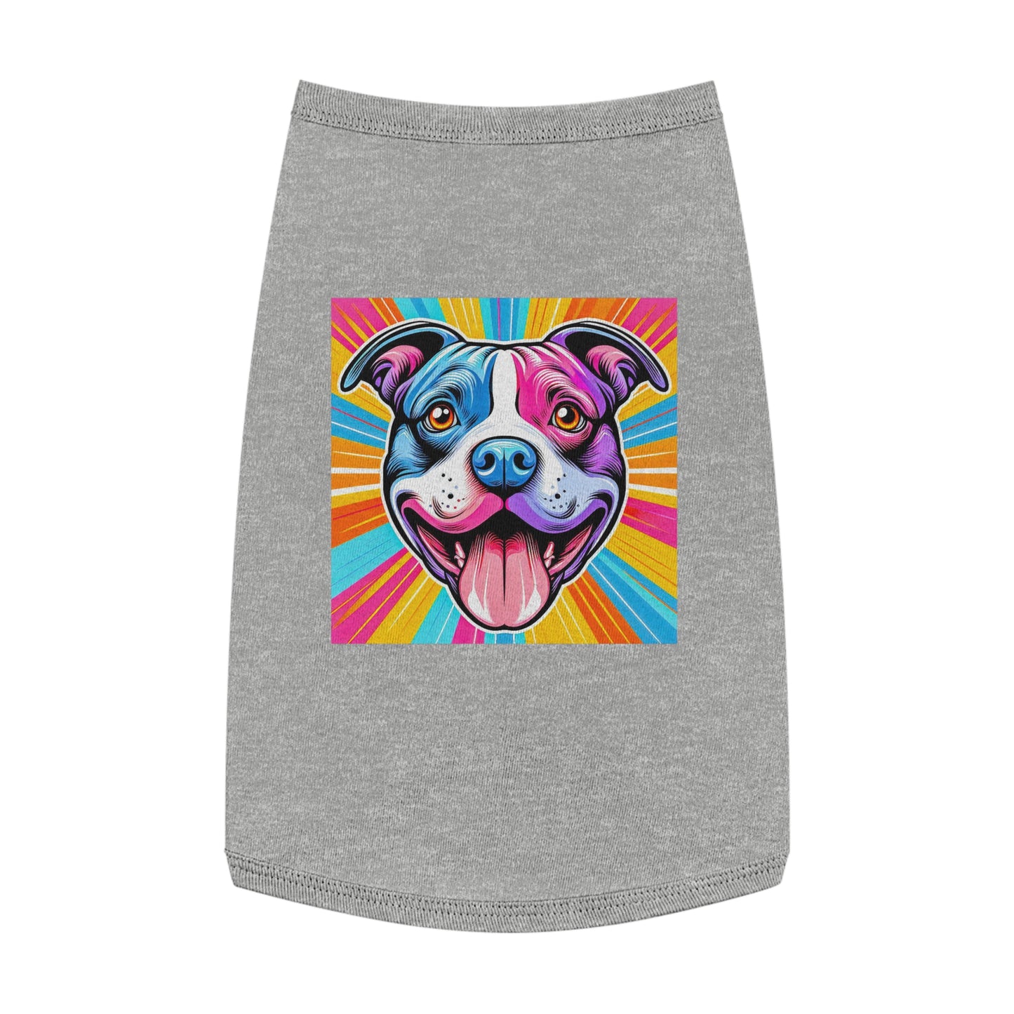 Pet Tank Top Pit Bull pink and blue shirt Pets Printify L Heather