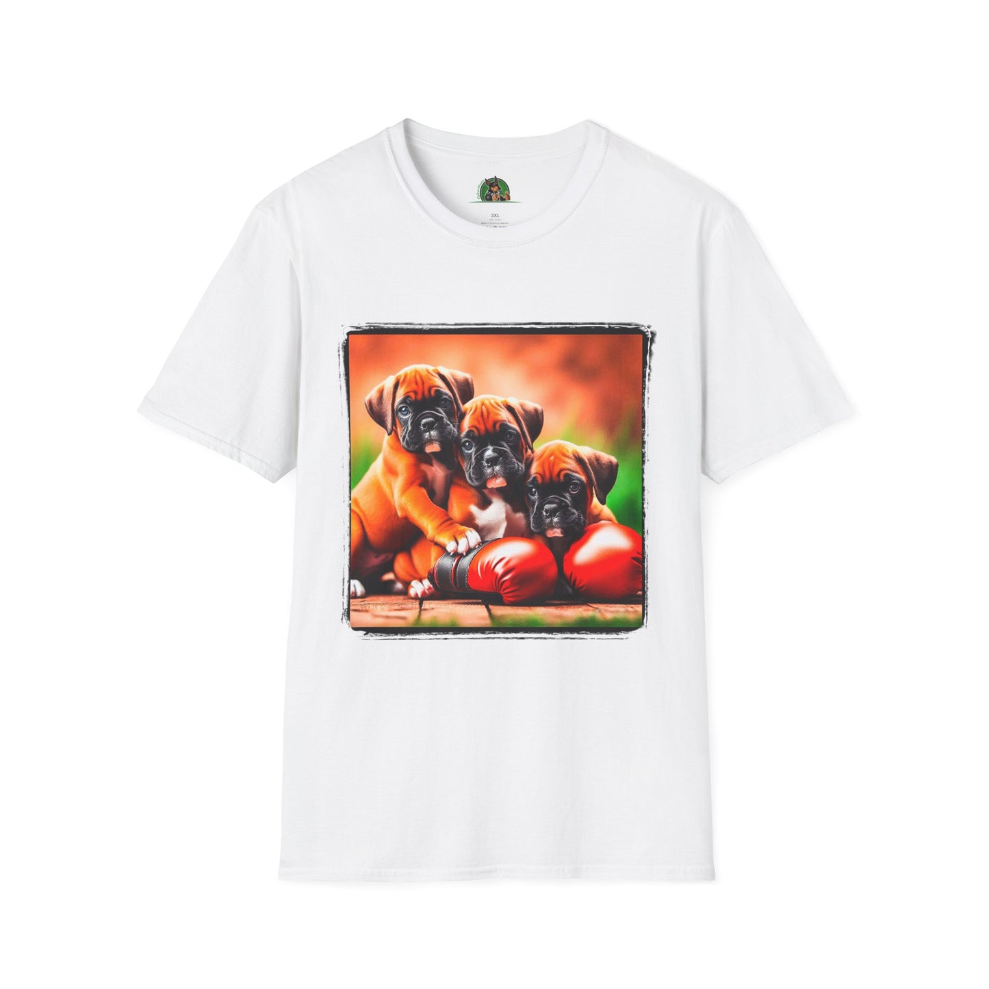 Boxer Puppy Dogs TShirt T-Shirt Printify XS White