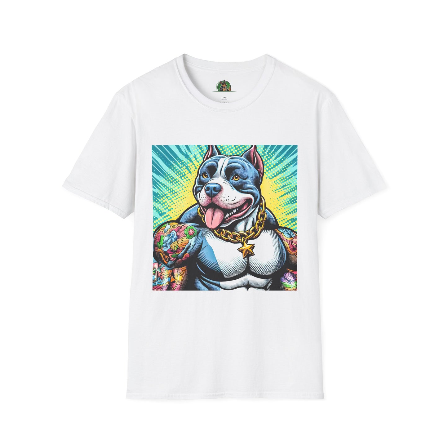 Pit Bull big muscles shirt T-Shirt Printify XS White