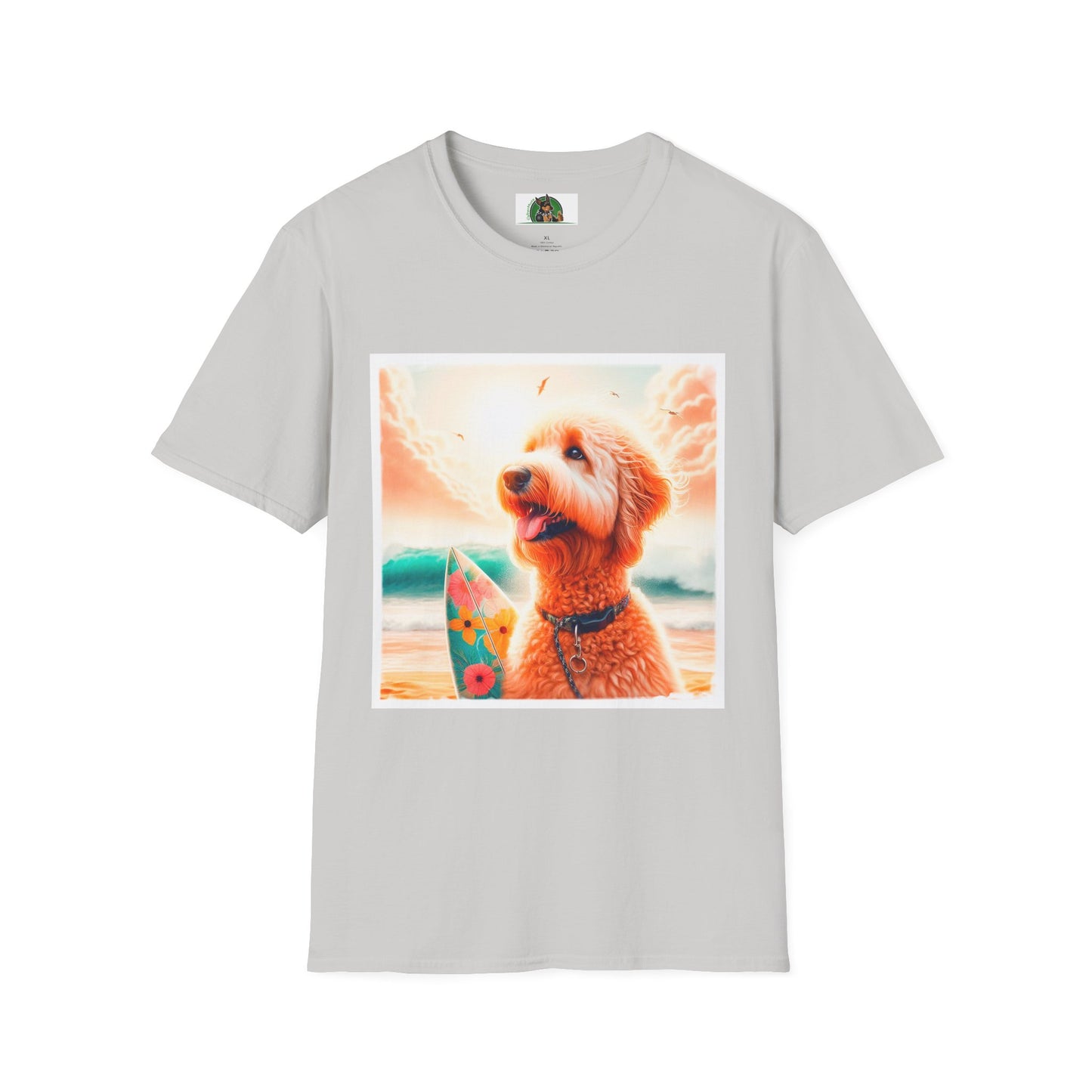 Golden Doodle pretty surfer shirt T-Shirt Printify S Ice Grey