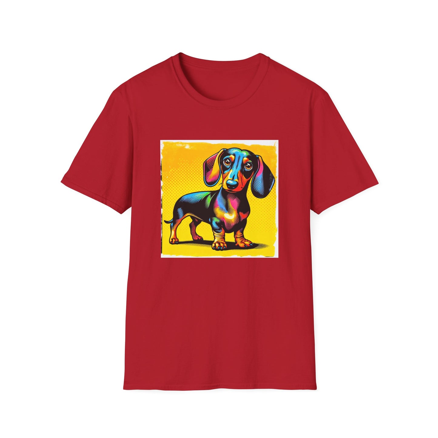 Dachshund pretty in colors t shirt T-Shirt Printify S Cherry Red