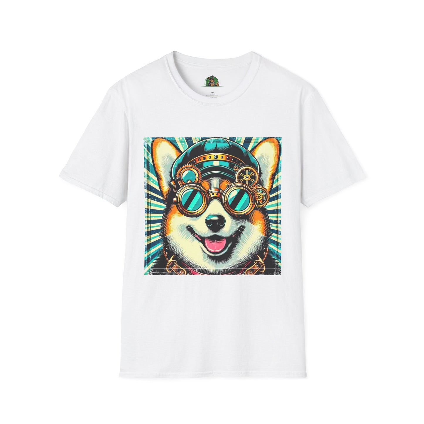 Pembroke Welsh Corgi fun googles shirt T-Shirt Printify XS White
