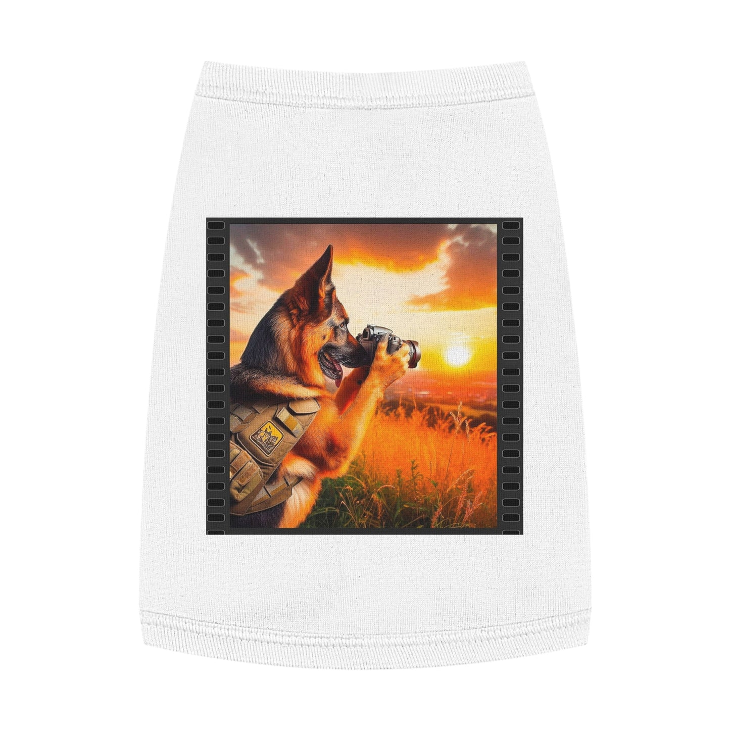 German Shepherd photographer shirt Pets Printify M White