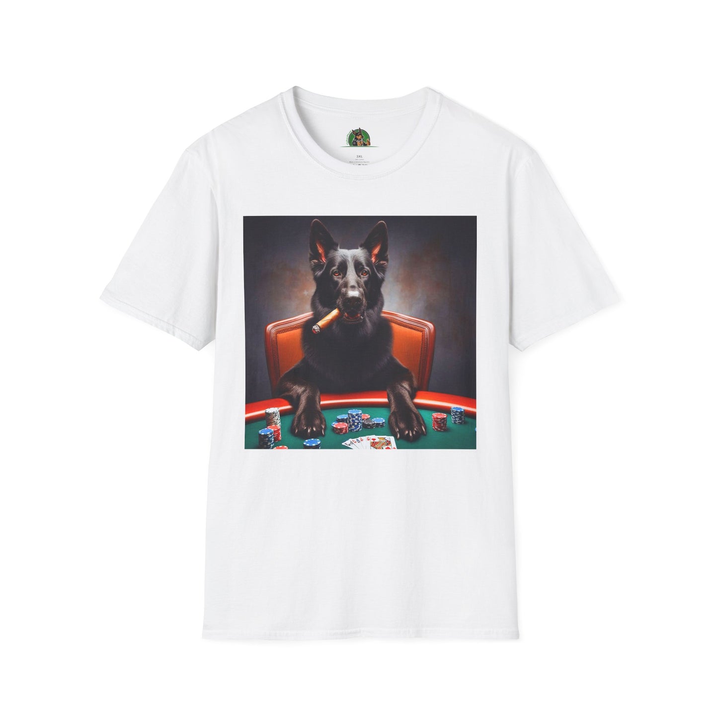 German Shepherd poker shirt T-Shirt Printify White S